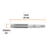 Código: 11415 Machuelo semicónico 1/8' x 40 cuerda gruesa, Truper MT-1-8X40