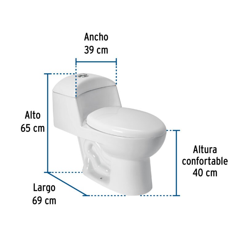 MUBA-45OBFC2.jpg Código: 49135 Sanitario one piece alargado de porcelana, blanco, FOSET MUBA-45OB