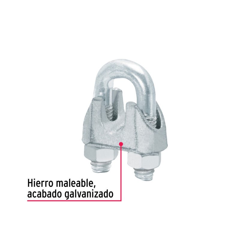 NUDO-3-8GFC1.jpg Código: 40708 Bolsa c/20 nudos (perros) de hierro p/cable de 3/8', Fiero NUDO-3-8G