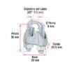 Código: 40708 Bolsa c/20 nudos (perros) de hierro p/cable de 3/8', Fiero NUDO-3-8G