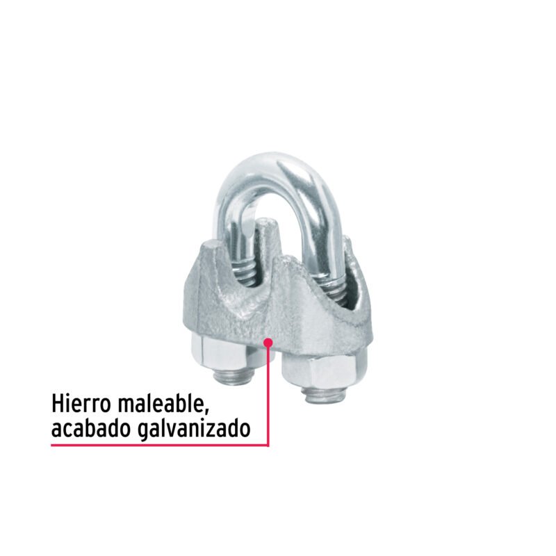 NUDO-5-16GFC1.jpg Código: 40707 Bolsa c/25 nudos (perros) de hierro p/cable de 5/16', Fiero NUDO-5-16G