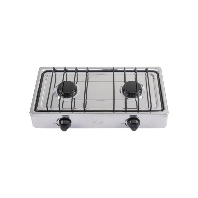 PAGA-2XA.jpg Código: 45666 Parrilla de gas de sobreponer,2 quemadores, inox, FOSET AERO PAGA-2XA