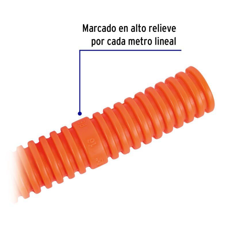 PF-3-4FC2.jpg Código: 45019 Metro de poliducto 3/4' corrugado flex. s/guía, rollo 50 m PF-3-4