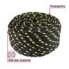 Código: 49866 Piola de Polipropileno trenzada, multicolor, 10mm, 1 Kg PIO-101K