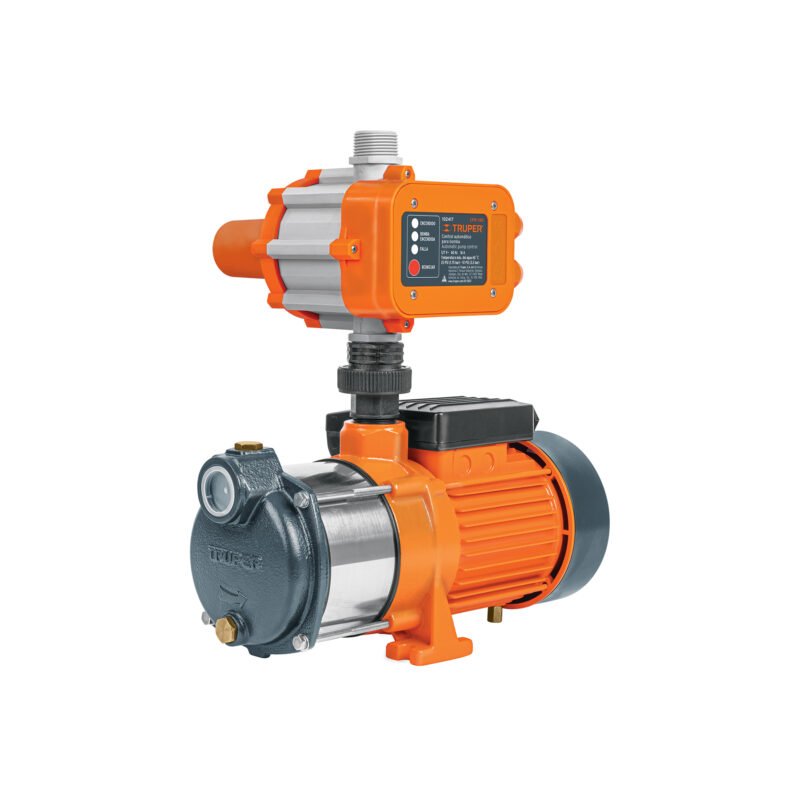 PREM-3-4.jpg Código: 102385 Bomba presurizadora multietapas 3/4 HP con control, Truper PREM-3-4