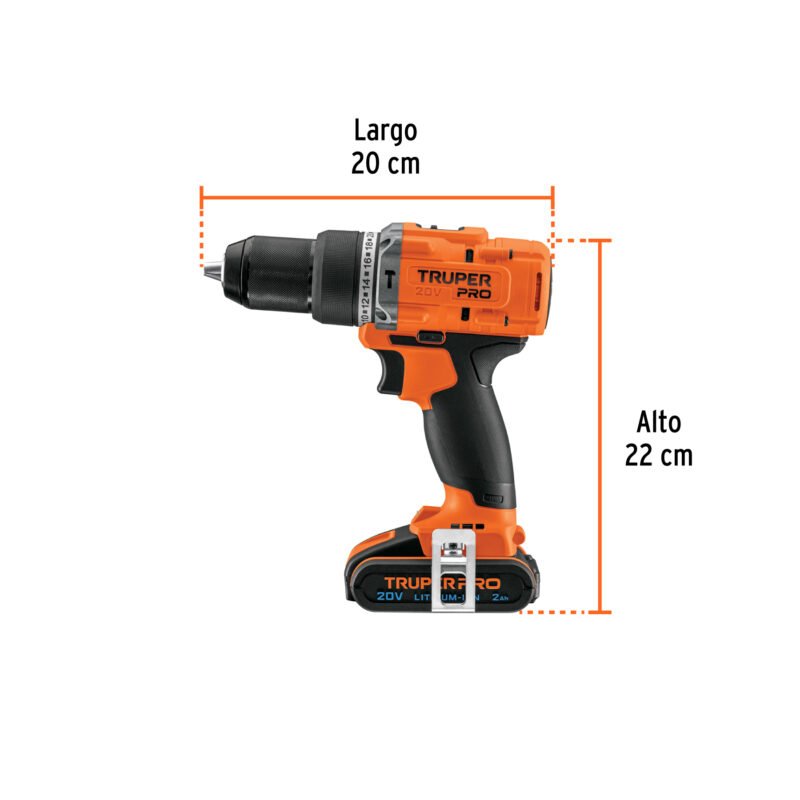ROTI-20A3FC2.jpg Código: 103246 Rotomartillo 1/2', 20V, 2 baterías 2Ah, PRO ROTI-20A3