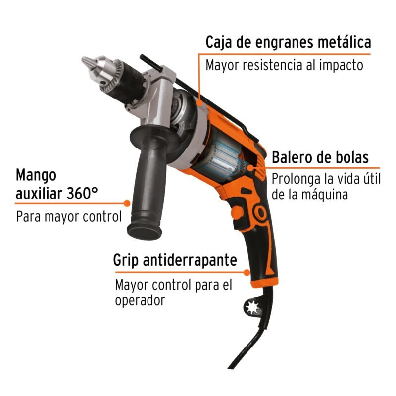 ROTO-1-2A9FC1.jpg Código: 14659 Rotomartillo 1/2', 850W, TRUPER PRO ROTO-1-2A9