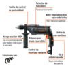 Código: 15683 Rotomartillo 1/2', 800W, TRUPER INDUSTRIAL ROTO-1-2N8