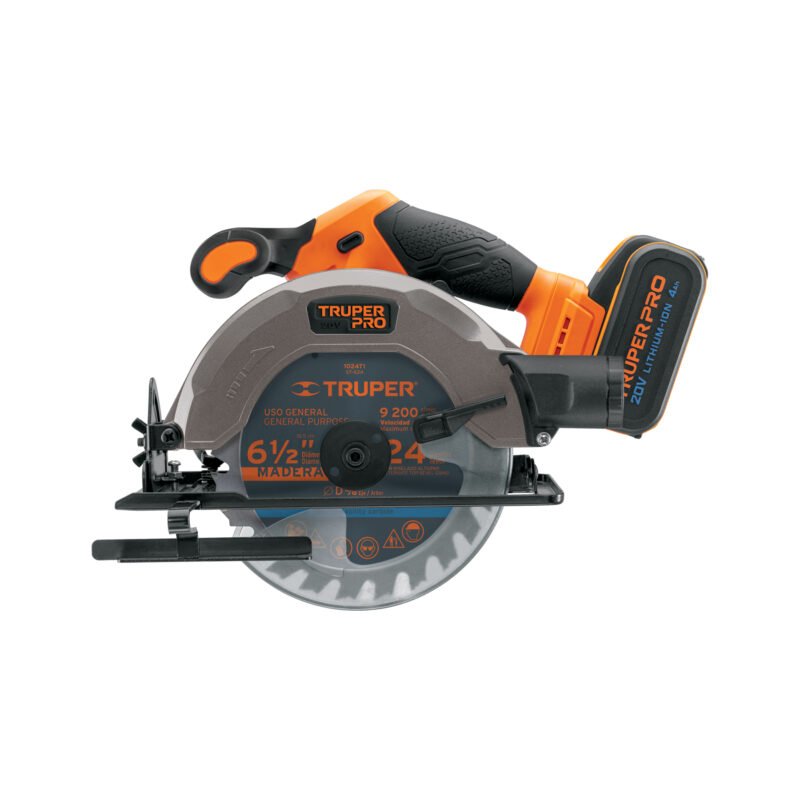 SICI-20A.jpg Código: 103256 Sierra circular 6-1/2', 20V, 1 batería 4Ah, PRO SICI-20A