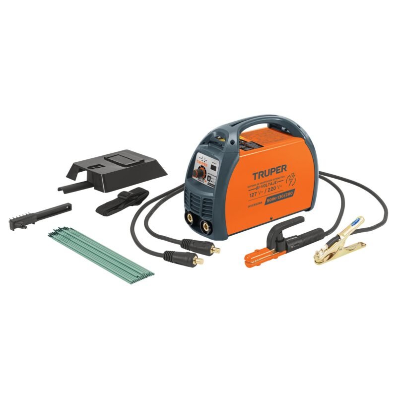 SOIN-130-200.jpg Código: 16053 Soldadora inversora 200A, Bi-voltaje 127/220V, TRUPER SOIN-130-200
