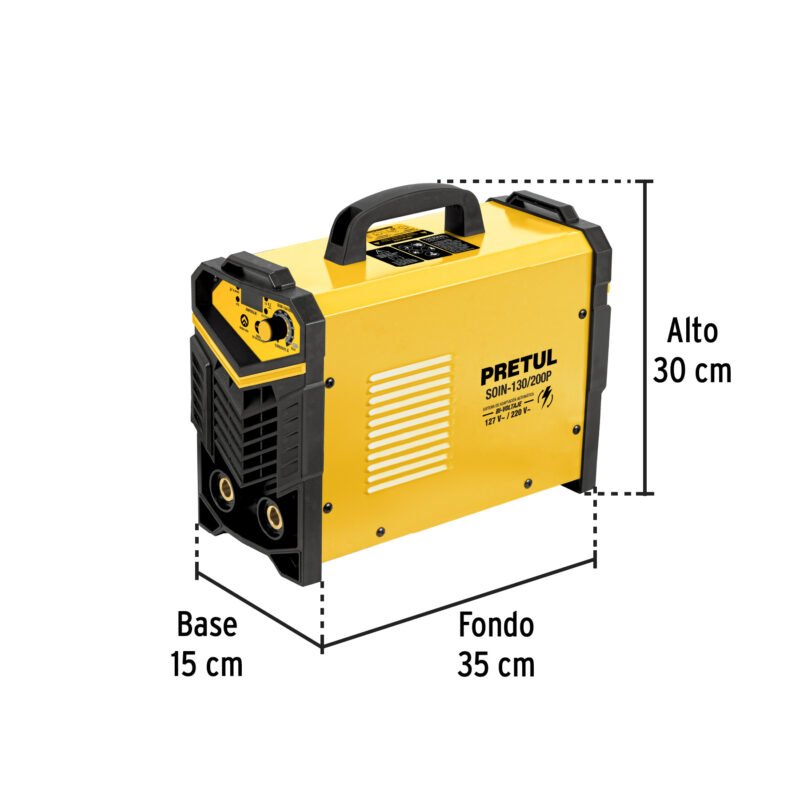 SOIN-130-200PFC2.jpg Código: 27282 Soldadora inversora 200A, Bi-voltaje 127/220V, PRETUL SOIN-130-200P