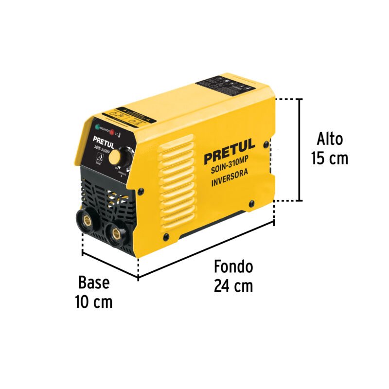 SOIN-310MPFC2.jpg Código: 29017 Mini soldadora inversora 100A, Serie 300, 127V, PRETUL SOIN-310MP