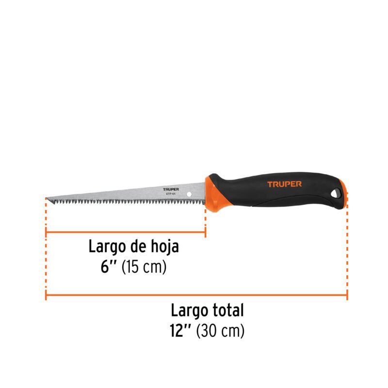 STP-6XFC2.jpg Código: 18174 Serrucho de 6' para plafón y muros de yeso, Truper STP-6X