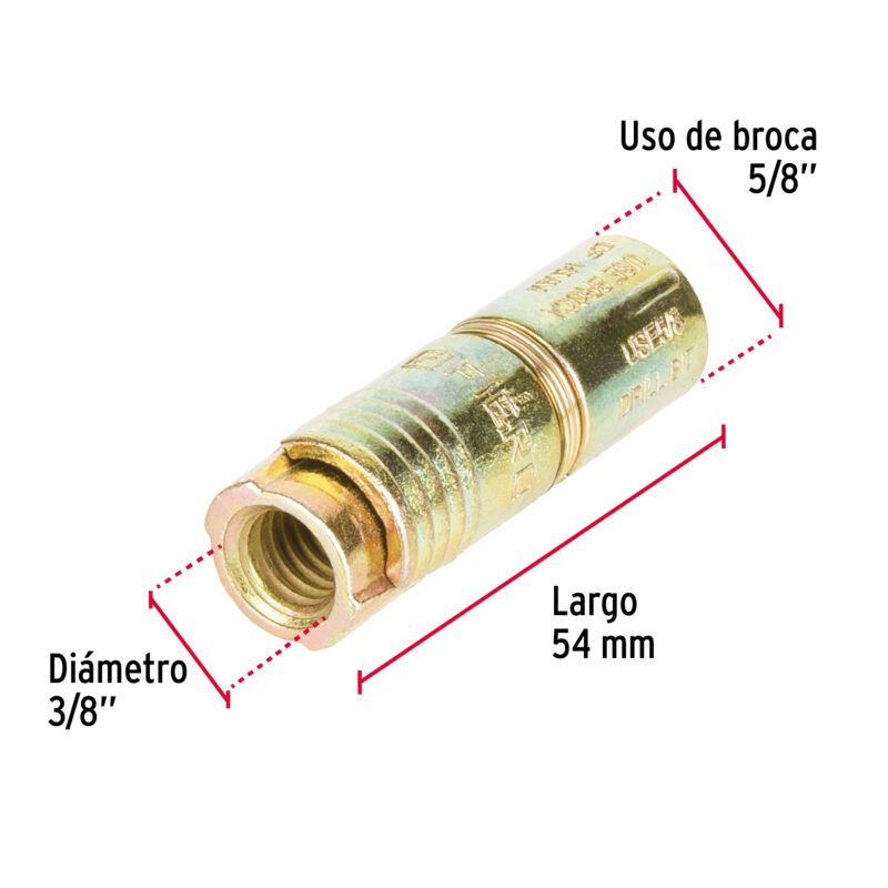 TAE-3-8FC2.jpg Código: 44364 Bolsa con 4 taquetes expansivos de 3/8' sin tornillo, Fiero TAE-3-8