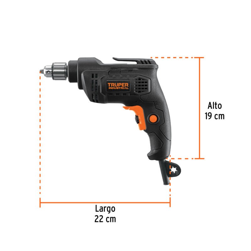 TAL-1-4NFC2.jpg Código: 103067 Taladro 1/4', 380W, TRUPER INDUSTRIAL TAL-1-4N