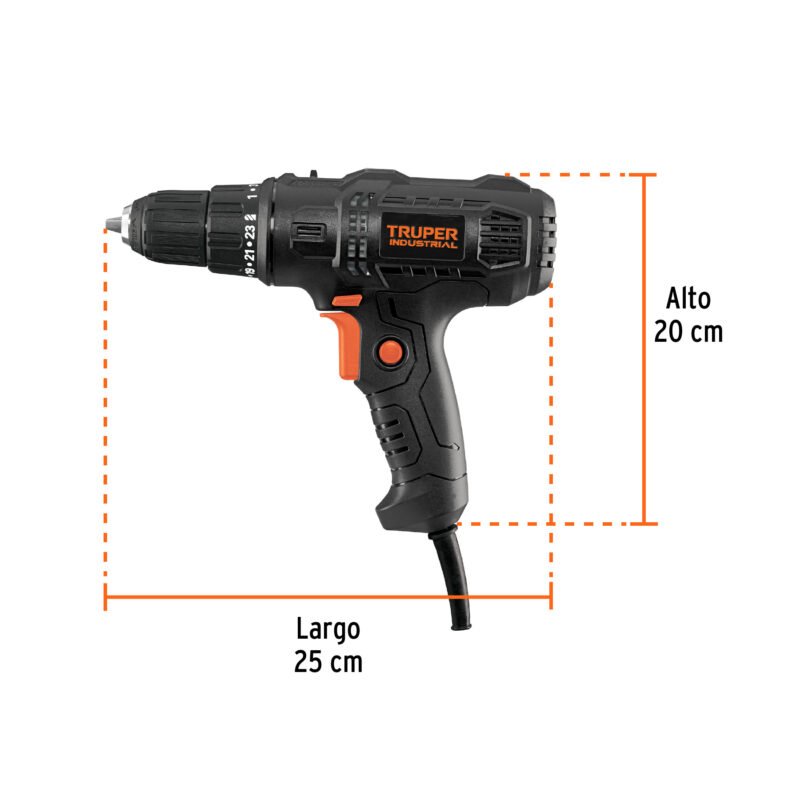 TALA-3-8NFC2.jpg Código: 103170 Taladro atornillador 3/8', 400W, TRUPER INDUSTRIAL TALA-3-8N