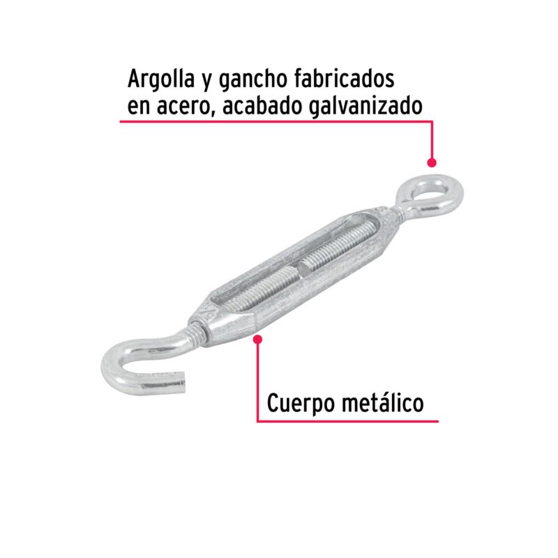 TEN-5-16AFC1.jpg Código: 44055 Tensor zinc 5/16' gancho-argolla, Fiero TEN-5-16A