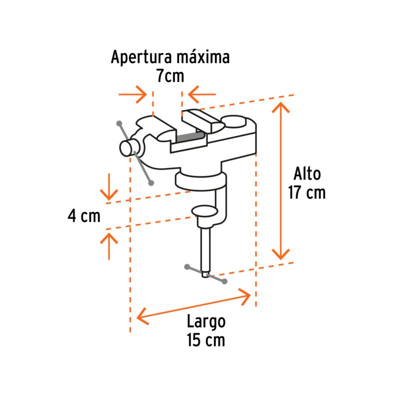 TJ-25FC2.jpg Código: 103319 Tornillo de banco 2.5' para joyero, Truper TJ-25