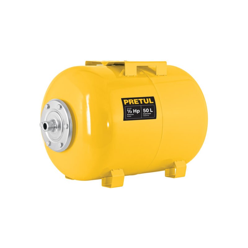 TN-HN-1-2X50P.jpg Código: 27041 Tanque hidroneumático horizontal, 50 litros, PRETUL TN-HN-1-2X50P