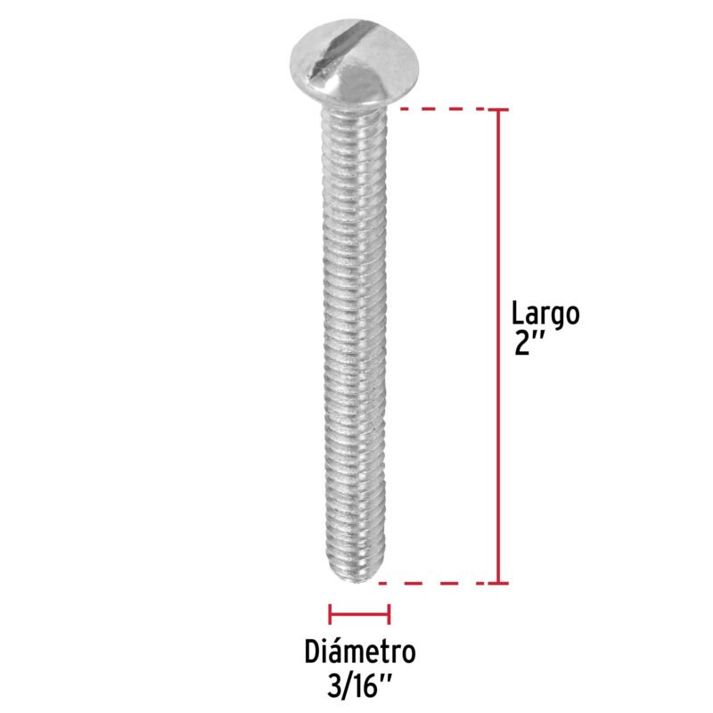 TORE-3-16X2FC2.jpg Código: 44620 Bolsa con 100 tornillos 3/16' x 2' tipo estufa, FIERO TORE-3-16X2