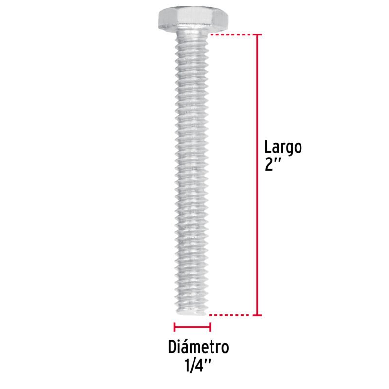TORM-1-4X2FC2.jpg Código: 44561 Bolsa con 60 tornillos 1/4' x 2' tipo máquina, FIERO TORM-1-4X2