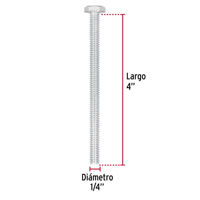 TORM-1-4X4FC2.jpg Código: 44633 Bolsa con 30 tornillos 1/4' x 4' tipo máquina, FIERO TORM-1-4X4