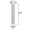 Código: 44578 Bolsa con 60 tornillos 3/8' x 2' tipo máquina, FIERO TORM-3-8X2