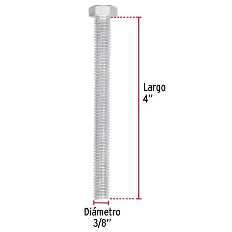 Código: 44582 Bolsa con 30 tornillos 3/8' x 4' tipo máquina, FIERO TORM-3-8X4