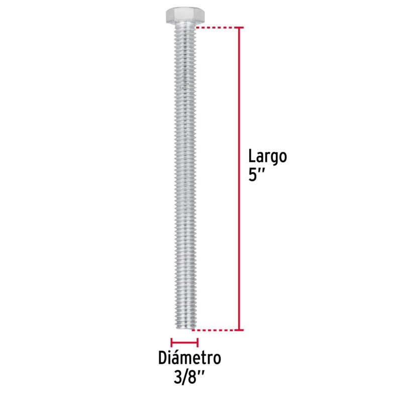 TORM-3-8X5FC2.jpg Código: 44652 Bolsa con 15 tornillos 3/8' x 5' tipo máquina, FIERO TORM-3-8X5
