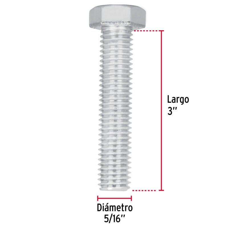 Código: 44571 Bolsa con 60 tornillos 5/16' x 3' tipo máquina, FIERO TORM-5-16X3