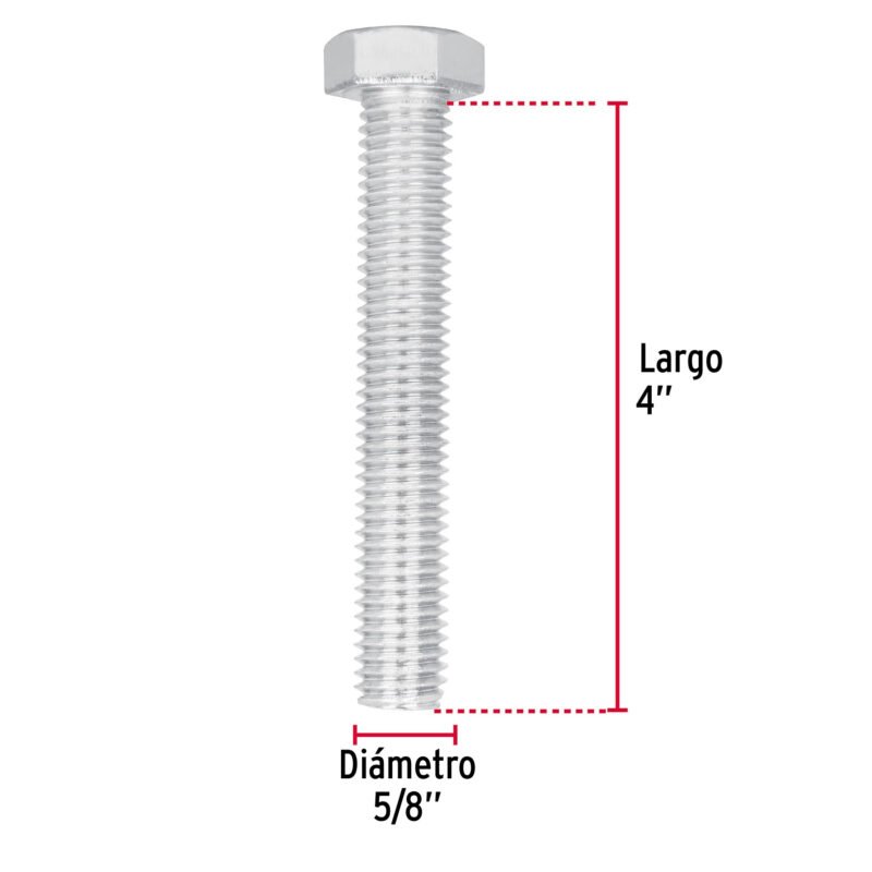 Código: 44682 Bolsa con 8 tornillos 5/8' x 4' tipo máquina, FIERO TORM-5-8X4