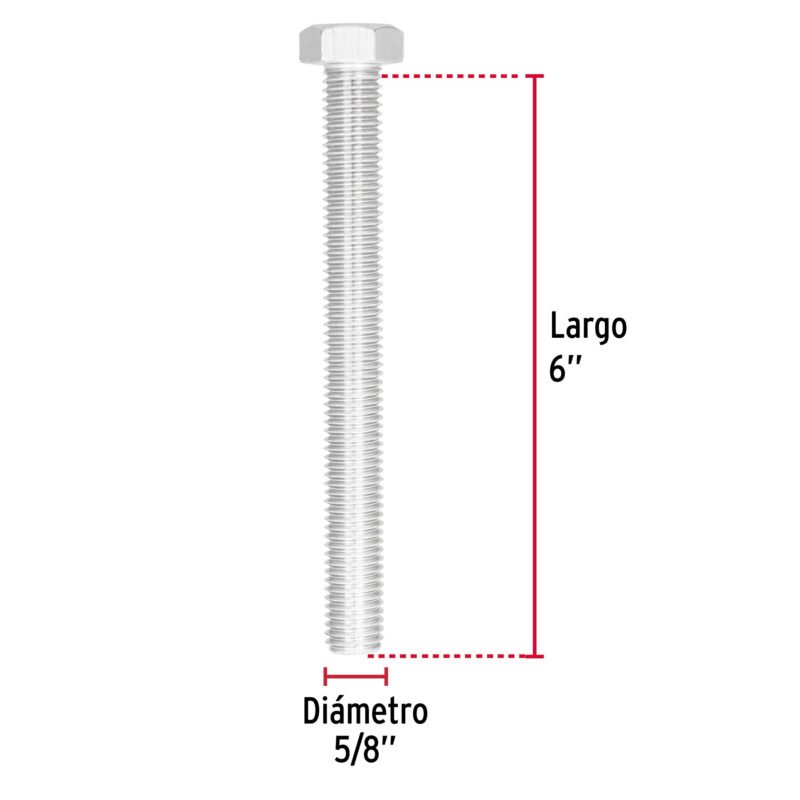 Código: 44693 Bolsa con 4 tornillos 5/8' x 6' tipo máquina, FIERO TORM-5-8X6