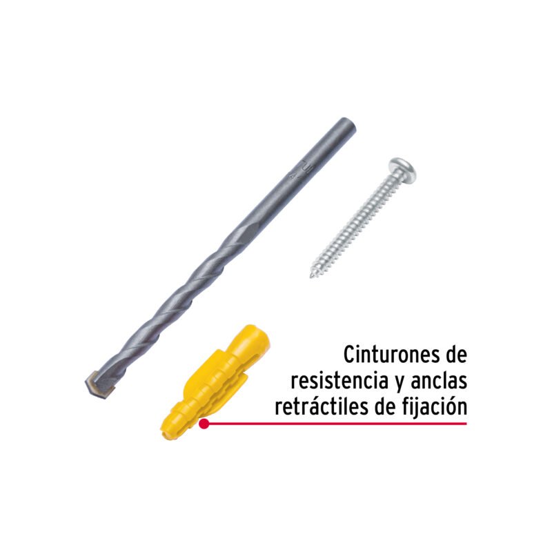 TQ-7-32JFC1.jpg Código: 40759 Kit de 20 taquetes 7/32' con pijas #8 y 1 broca 1/4', Fiero TQ-7-32J