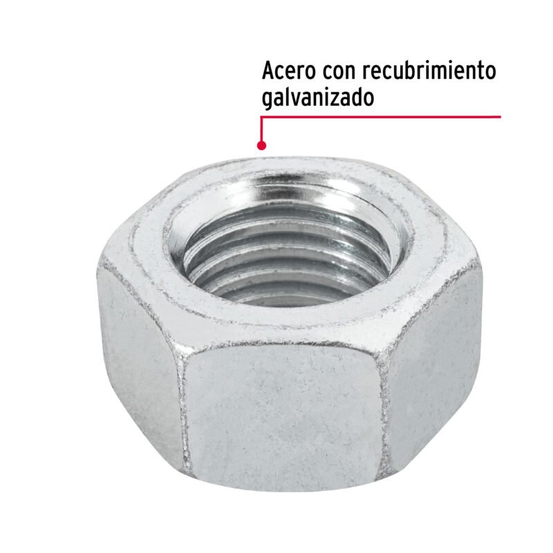 TUE-3-4FC1.jpg Código: 44701 Bolsa con 15 tuercas 3/4' hexagonales de acero galvanizado TUE-3-4