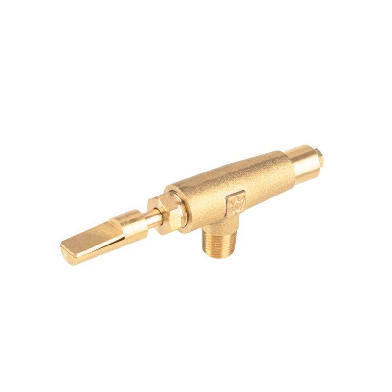Código: 45443 Válvula horizontal de latón 1/8' gas LP, alta presión, FOSET VGH-557