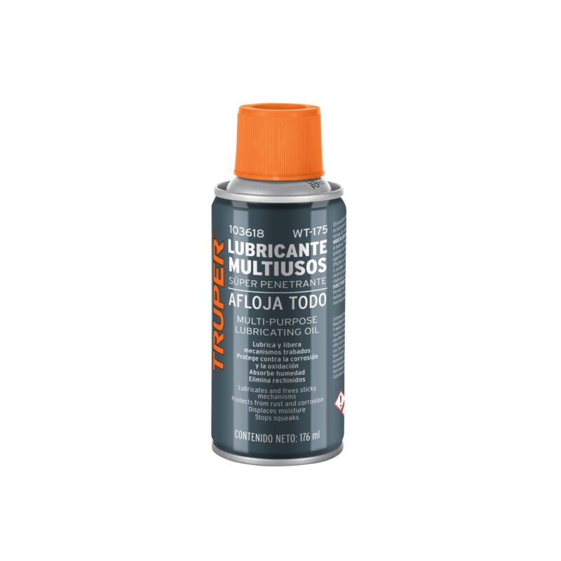 WT-175.jpg Código: 103618 Aceite multiusos en aerosol, 176ml (6oz), Truper WT-175