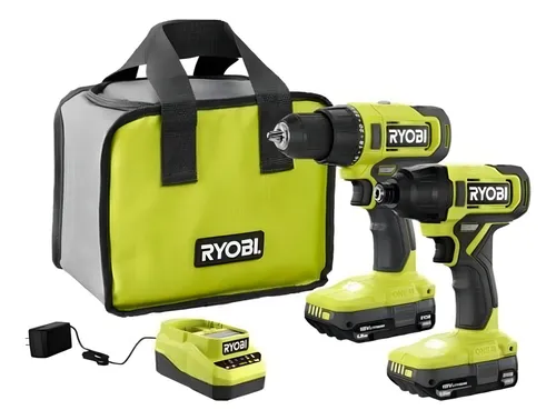 TR1 Codigo: PCL1200K2 Kit Ryobi One+18v Taladro Y Atornillador Impacto Color Verde lima Frecuencia 60 hz