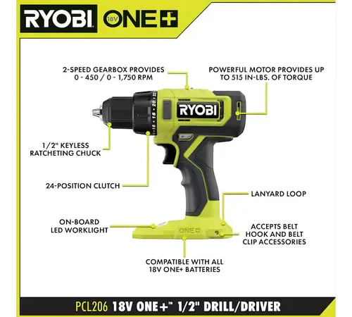 TR2 Codigo: PCL1200K2 Kit Ryobi One+18v Taladro Y Atornillador Impacto Color Verde lima Frecuencia 60 hz