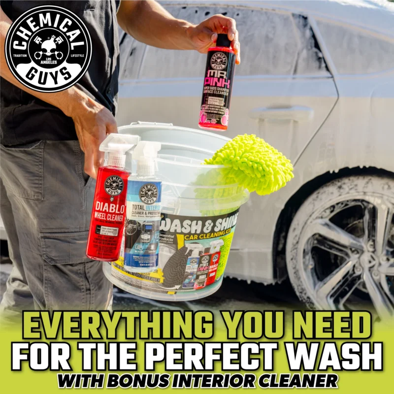 k3 Codigo: HOL386 Chemical Guys Kit de Limpieza de Autos Profesional Wash & Shine (7 Productos Esenciales)